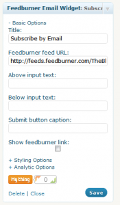 Feedburner Email Widget 1.1.2